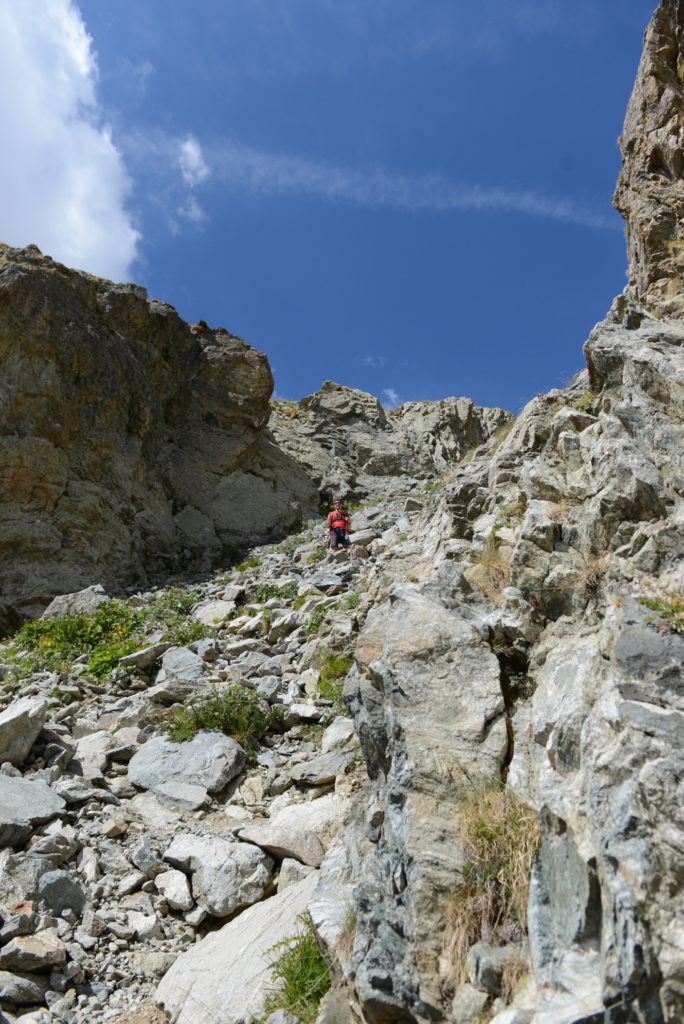 Montée à franchir avant d'arriver au Lac de l'Agnel